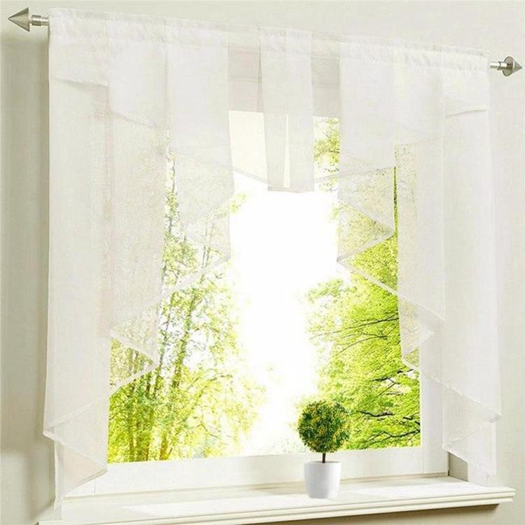 European Simple Curtains, Pole-Type Folding Envelope-Type Multi-Color Embroidered Window Screens, Simple High-Density Yarn
