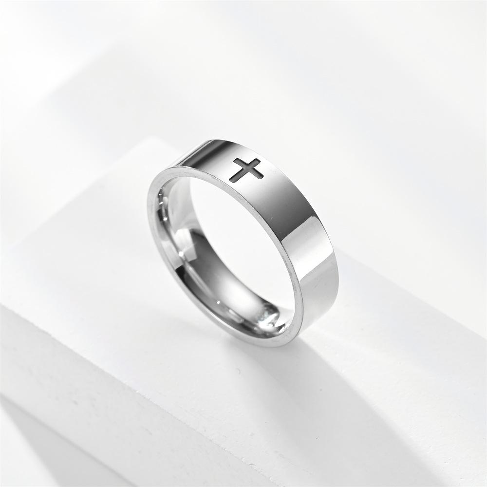 Lover 6cm Stainless Steel Cross Ring
