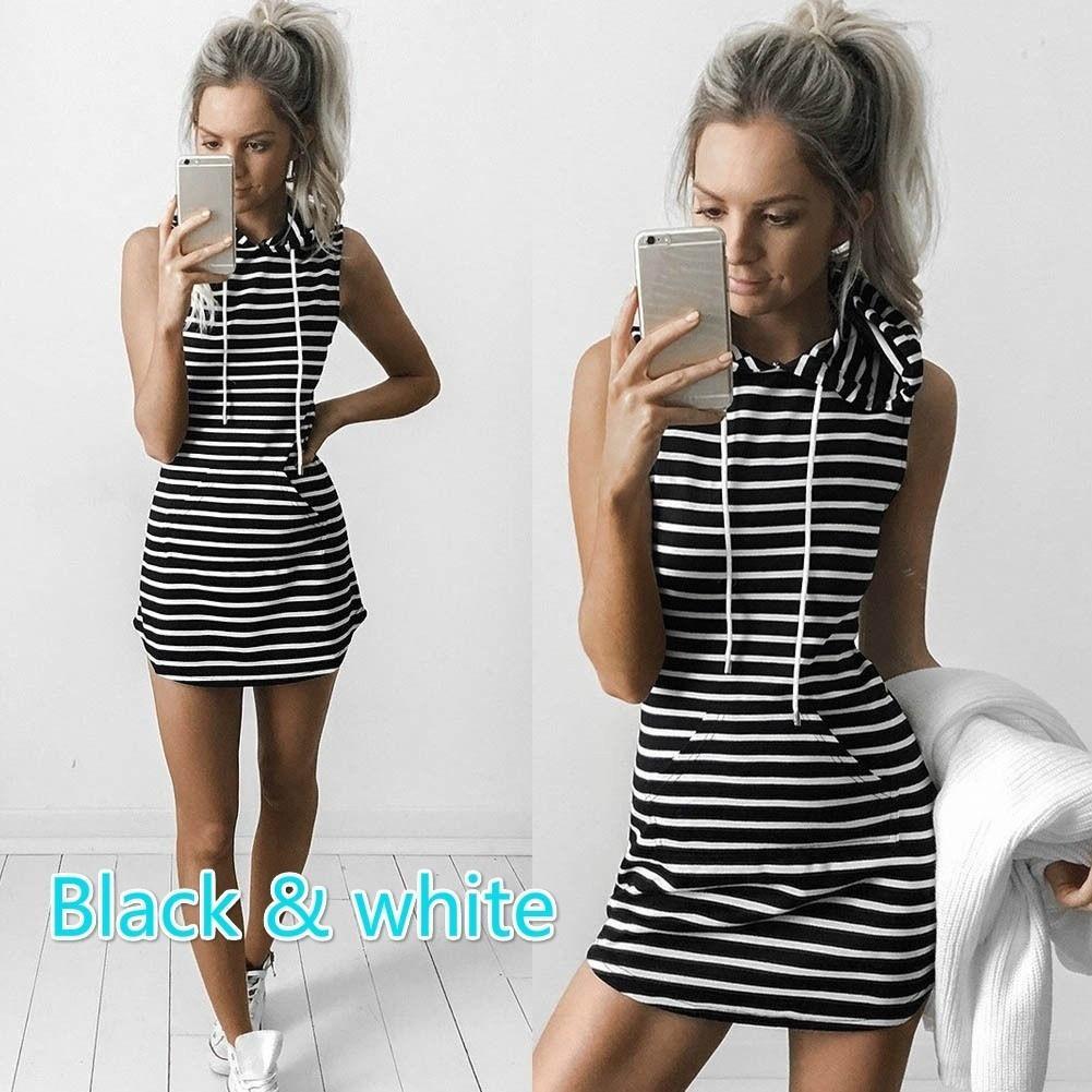 Mini rochie de cocktail de petrecere sexy pentru femei, boho de vară, cu glugă, bodycon, fără mâneci