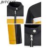 BITCED PU Leather Contrast-Colour Patchwork Sexy Leather Jacket, Stand Collar, Slim-Fit Cropped Style, Trendy Biker Jacket for Women