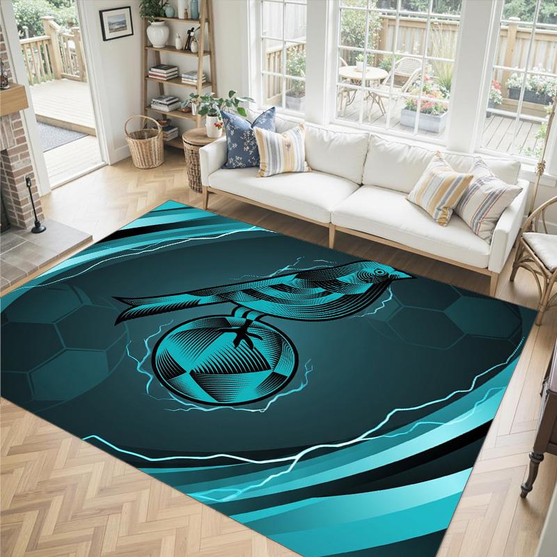 Norwich City Fußball Design Kristall Samt Teppich Gemütlich Nicht?Rutschfester Teppich mit Aufdruck für Schlafzimmer Wohnzimmer Eingang