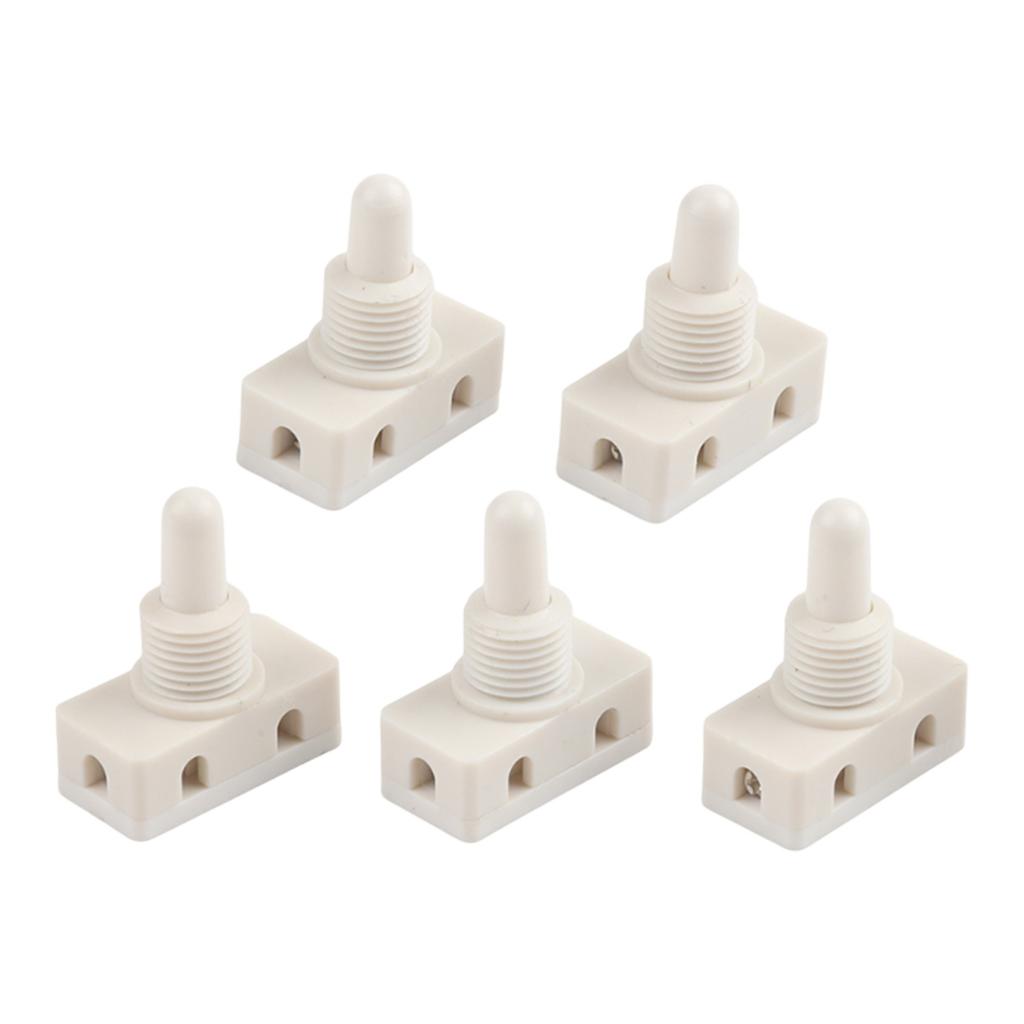 Screw Terminal Connection White Color 10mm Packing Diameter 250V Voltage ABS Material Push Button Switch Circuit Breaker White