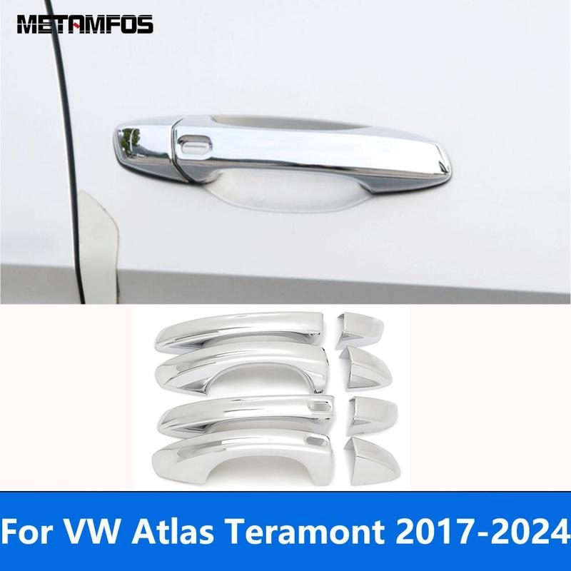 For Volkswagen VW Atlas Teramont 2017- 2024 Chrome Side Door Handle Cover Trim Protector Exterior Accessories Car Styling