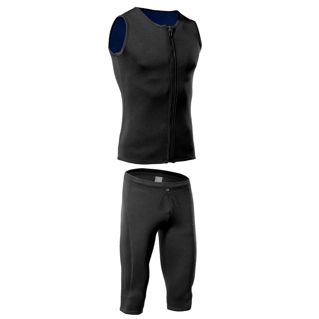 2mm Neoprene Wetsuit Shorts Vest Set Diving Snorkeling Surfing Thermal Swimsuit for Men Women