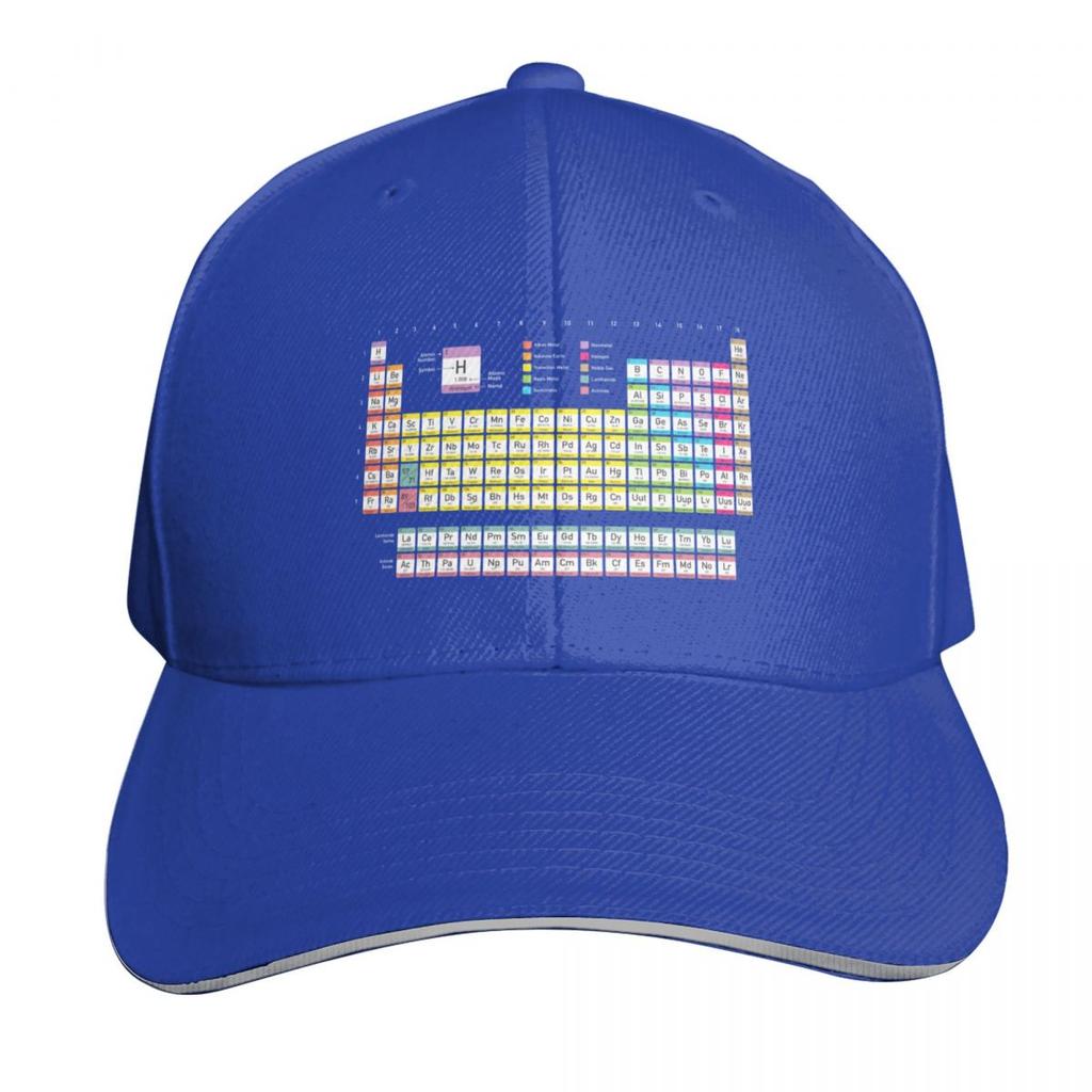 Periodic Table Detailed with Color Code On Black Background HD High Quality Online Store Baseball Cap
