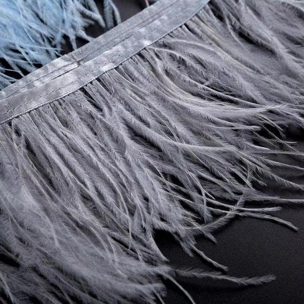 Feather1/2/5/10 Meters Fluffy Ostrich Feather Trim Ribbon 8-10cm Natural Plumes for Wedding Party Dress Clothing Sewing Decoration