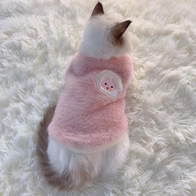 Faux Rabbit Fur Winter Warm Dog Cat Fleece Clothes Warm Breathable Cat Clothing Thickened Wear Resistant Pet Vest Cat