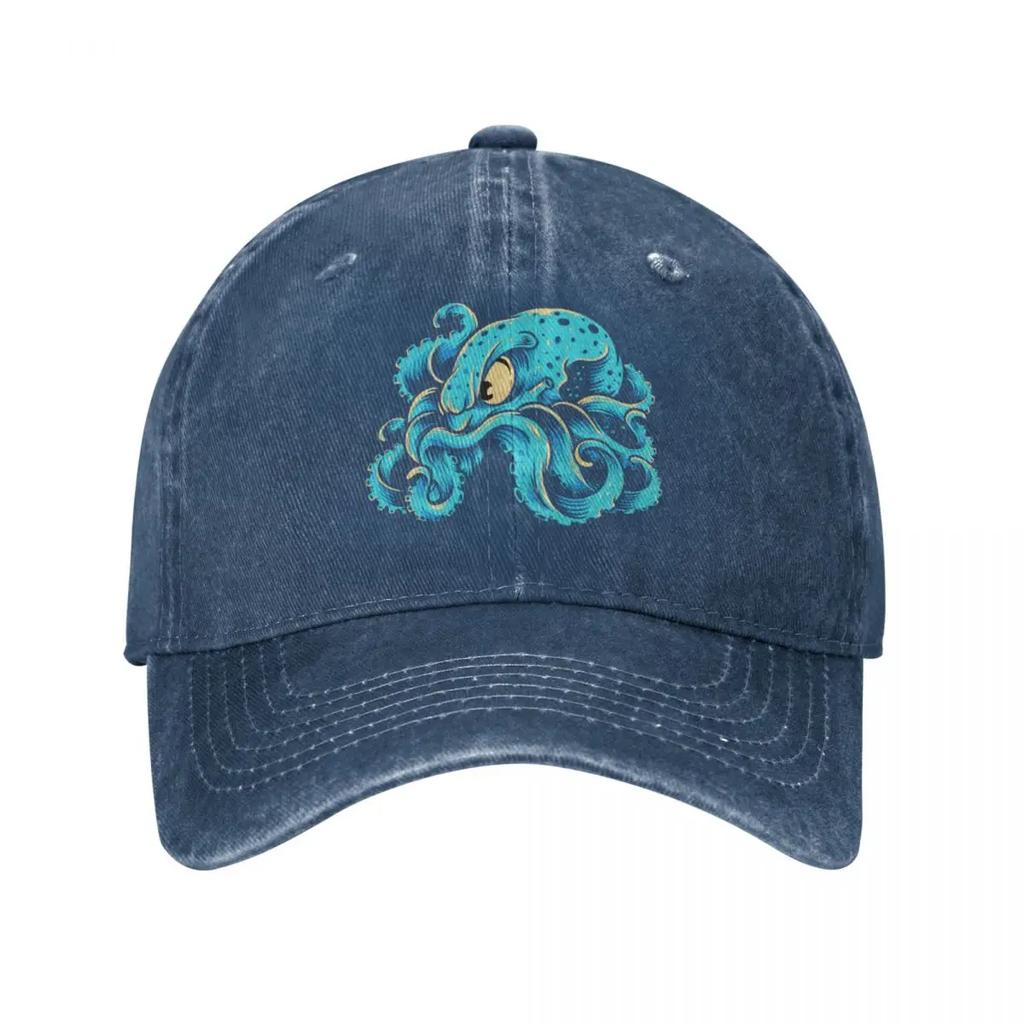 Furious Blue KrakenCap Cowboy Hat Cap Hat Adjustable Sun Cap Men Golf Wear Women's