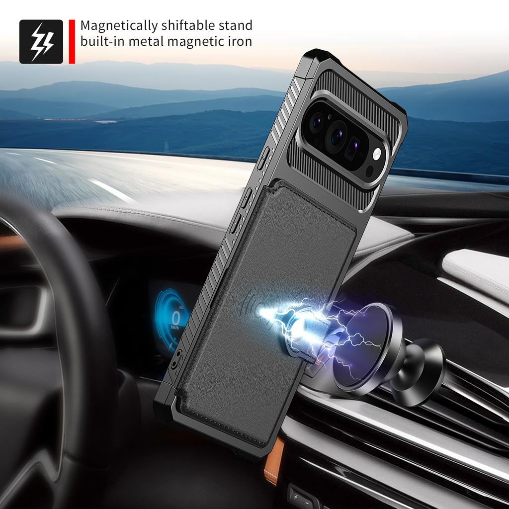 For Google Pixel 10/Pixel 10 Pro Case with Card Holder PU Leather + TPU Phone Back Cover