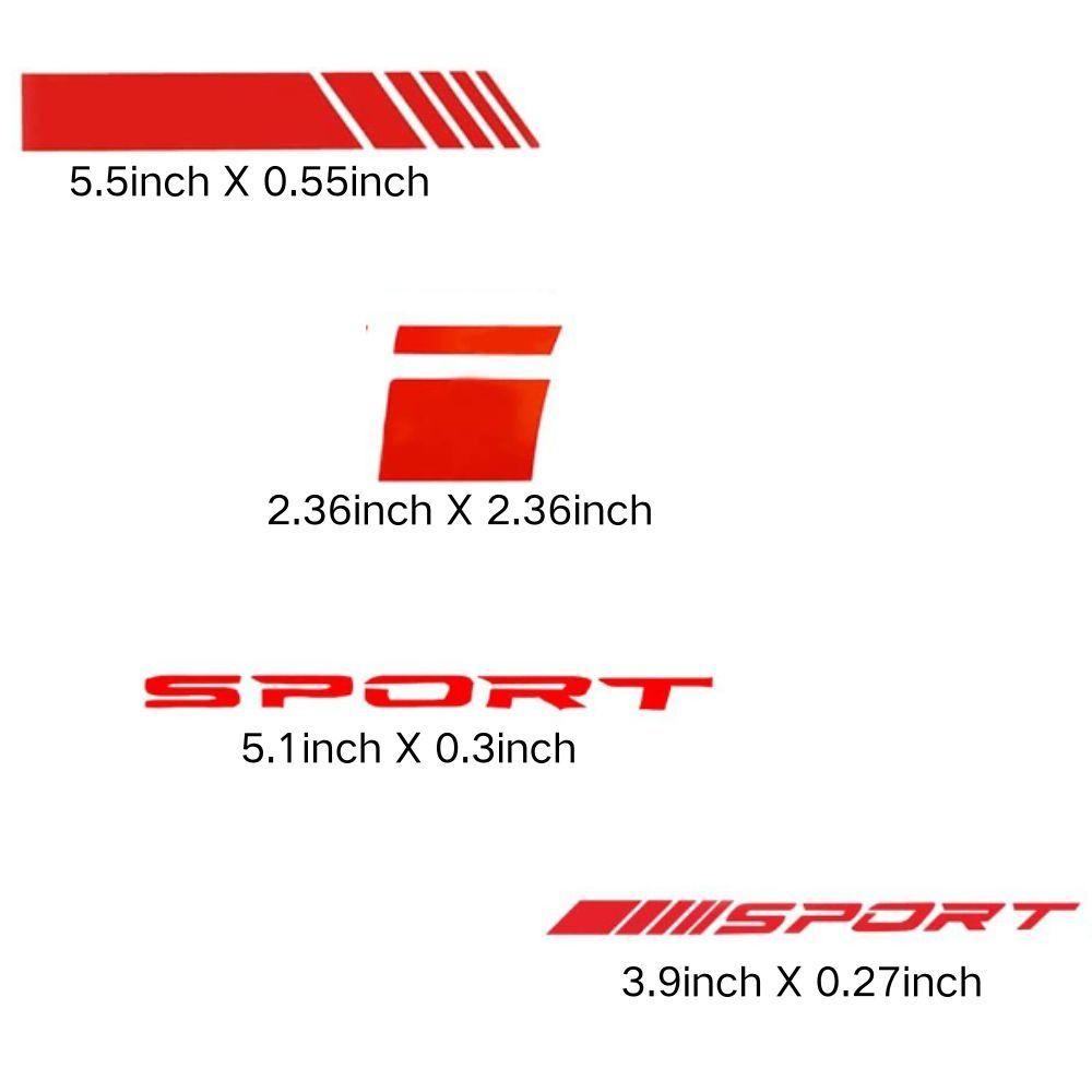 24pcs Red / Black / White Auto Racing Sport Logo Decals for 18-21 Inch Wheels Tire Rim