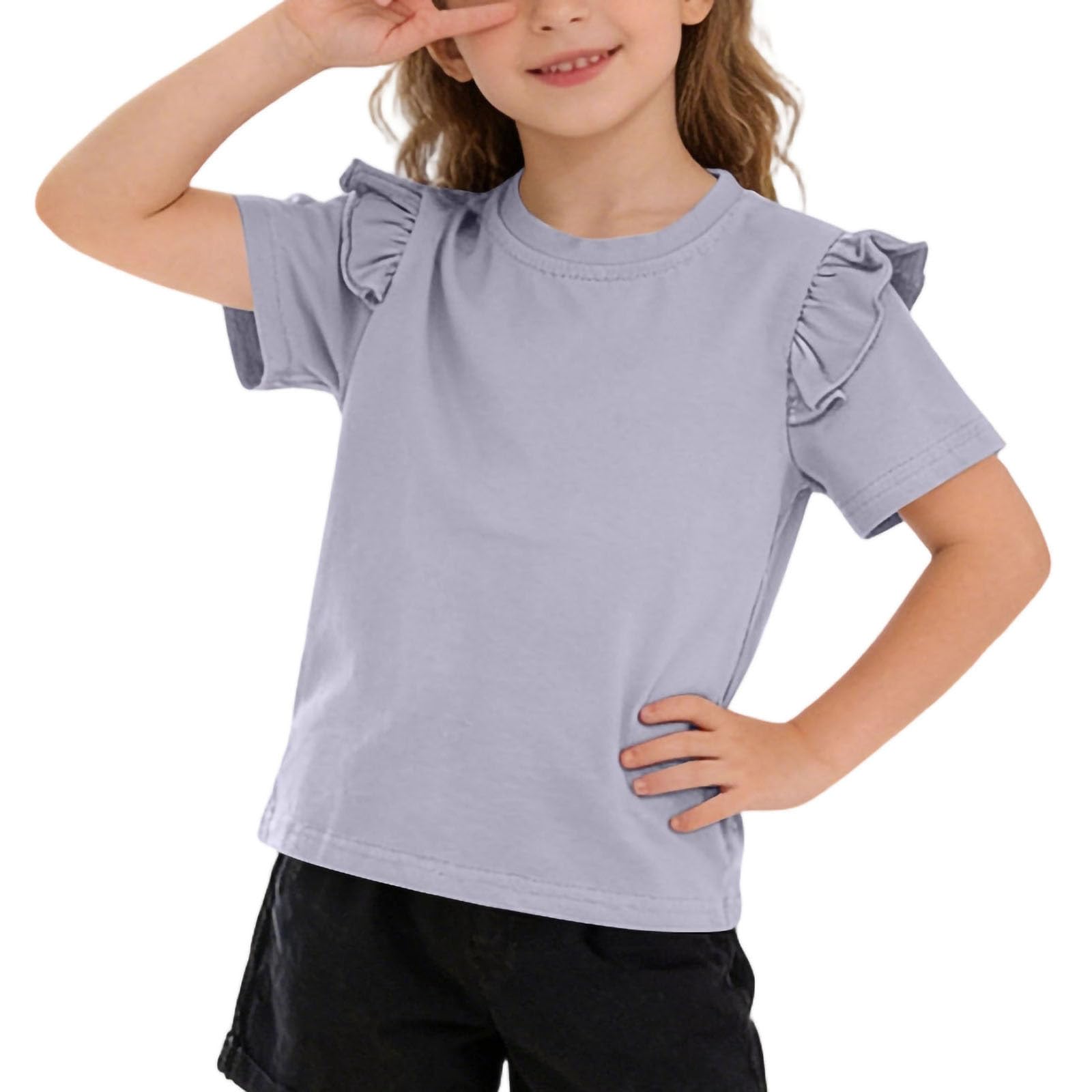 Children s Fashionable Short-Sleeve Casual Loose-Fit Top 100 синий