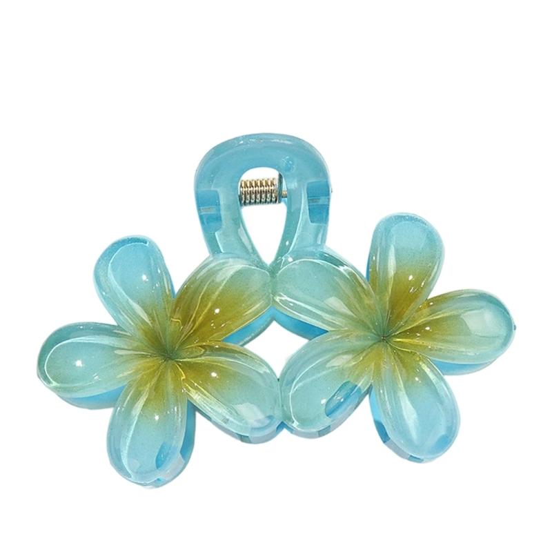 

Double Flower Hair Claw Clip For Women Lightweight Plastic Hair Accessory With Strong Hold For Sports Yoga And Daily Use