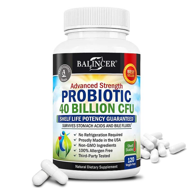 Advanced Probiotic 40 Billion CFU, Shelf Stable Gut Digestion & Immune Support Supplement 120PCS