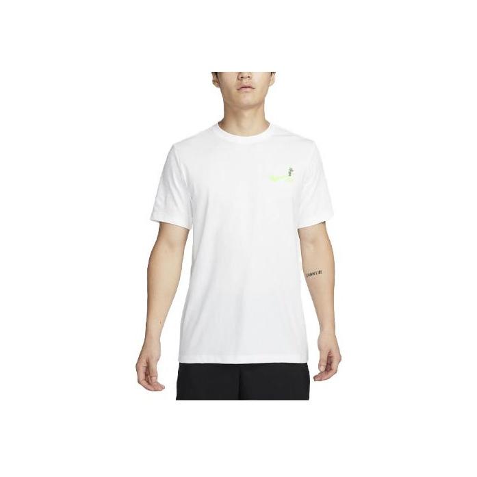 Nike Letter Print Pattern Round Neck Sports Short Sleeve T-Shirt Men T-Shirt White FN0792-100