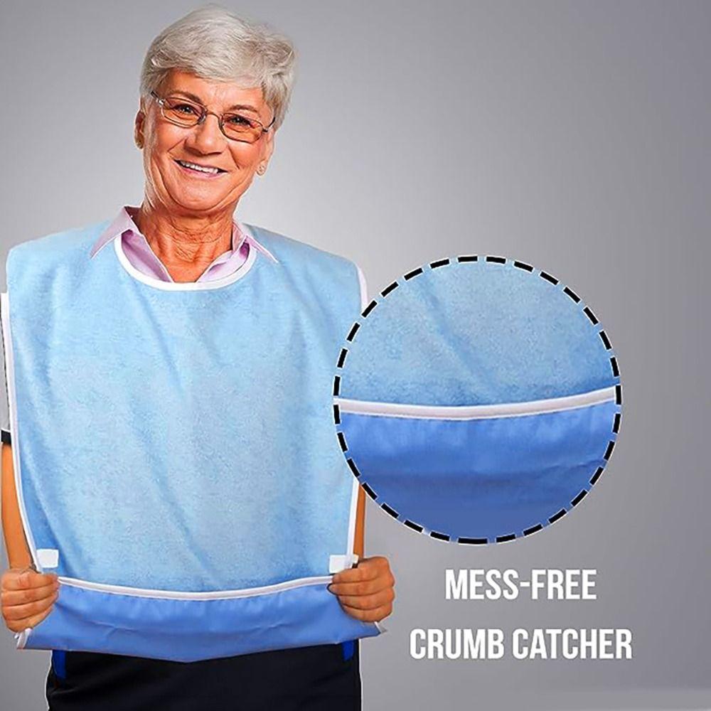 Waterproof Elderly Bib Anti-oil Saliva Towel Rice Pocket Bib  Mess-Free Diet