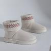 Large Size Cotton Shoes for Women, Winter Ethnic Style, Worn Outdoors with Warm Fleece and Thick Soled Snow Boots