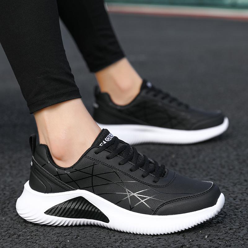 Foreign trade men's shoes autumn leather sports shoes men's waterproof and non-slip running shoes black versatile soft-soled casual shoes
