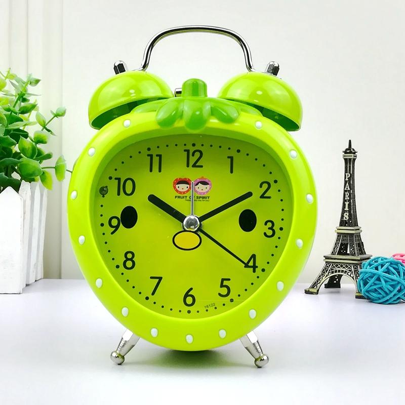 Children's creative red strawberry small alarm clock student lazy alarm clock simple cute silent boy and girl time