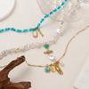 Summer Beach Series Small Fish Pearl Pendant Necklace Earrings Ocean Natural Pearl Baroque Collarbone Chain