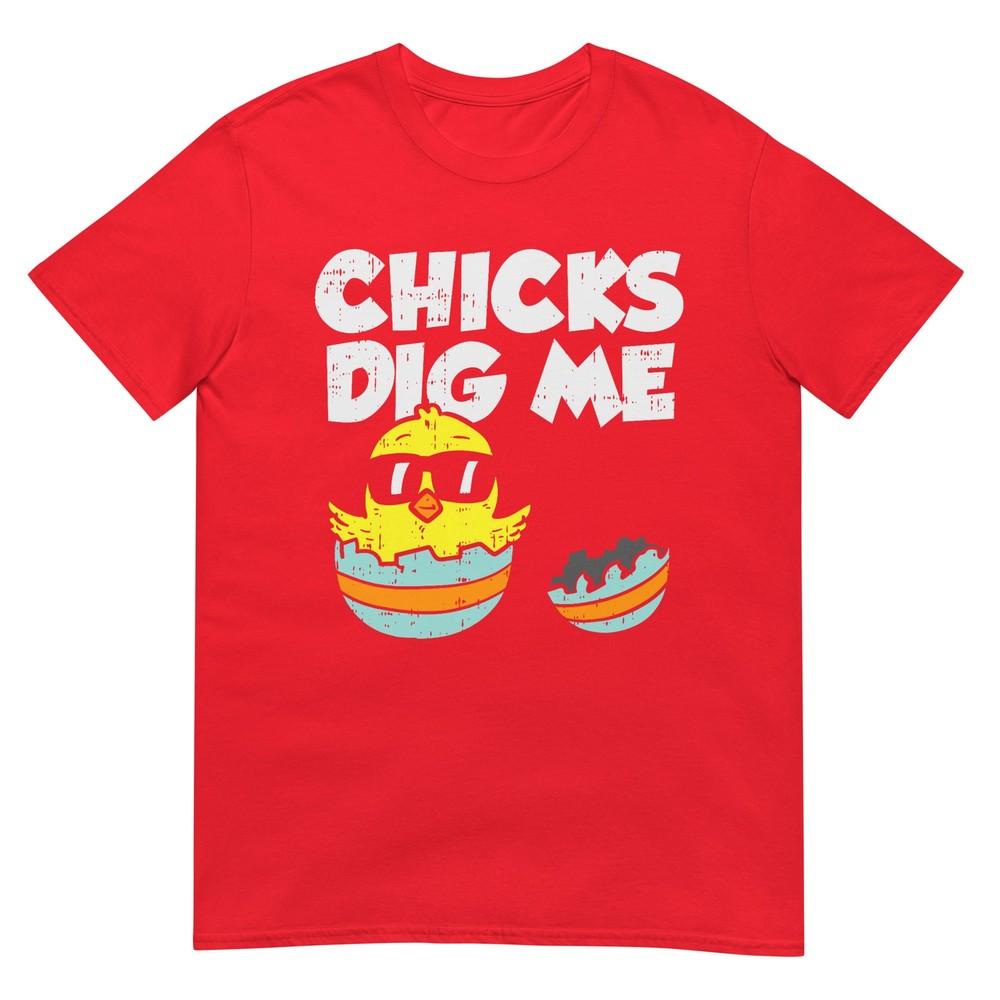 Chicks Dig Me Egg Cool Easter Baby Boy Toddler Gift TShirt S