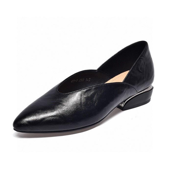 Pointed Head Shallow Mouth Single Shoes Women's Spring New Simple and Generous Two Height One Pedal Work Shoes