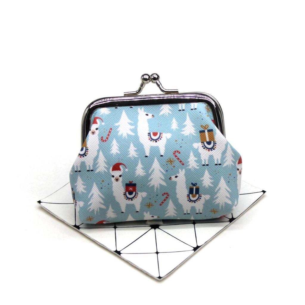 Cute Alpaca Animal Print Coin Purse - Small Wallet for Kids and Students
