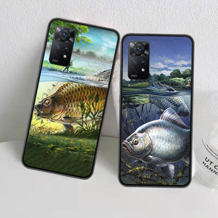 Carp Fishing Fish Phone Case For Redmi Note 14 13 Pro 5G Plus 12 12C 10 10A 10C 9 9A 9C 9T 8 8A K60 K70 Pro Xiaomi Cover Shell C