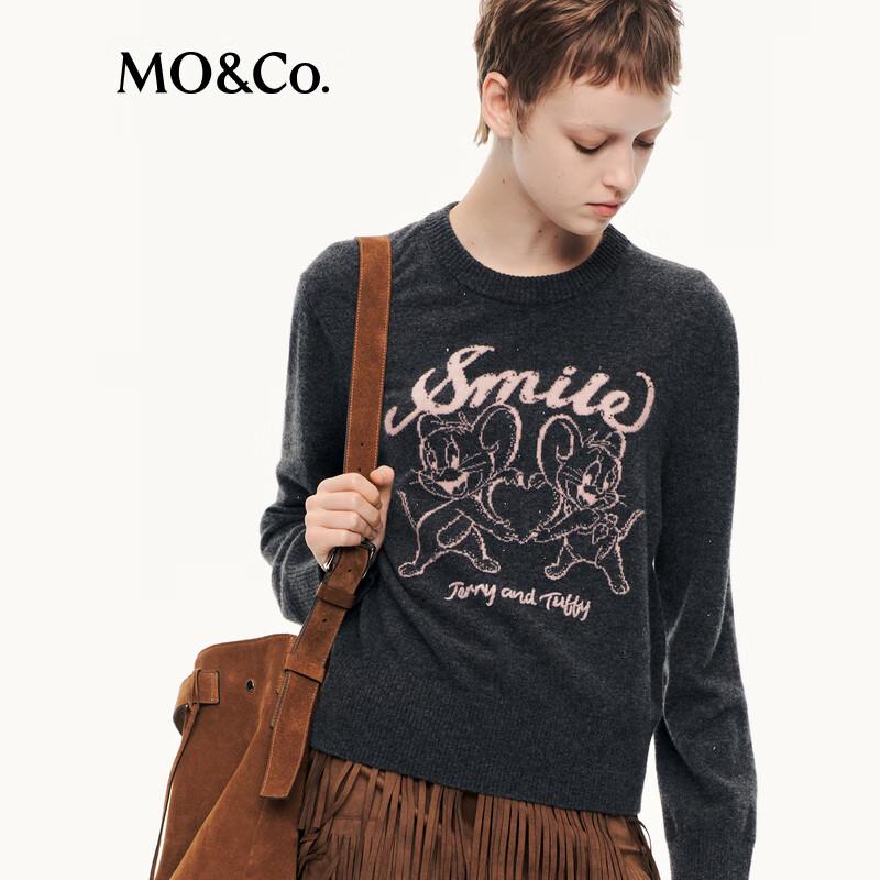 MO&Co. Damen Pullover 100% Wolle Cartoon