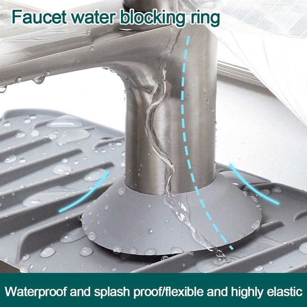 5pcs Silicone Faucet Splash Guards Soft Splash-Proof Sink Splash Pad Countertop Protect Easy Clean Water Pads Kitchen Washbasin