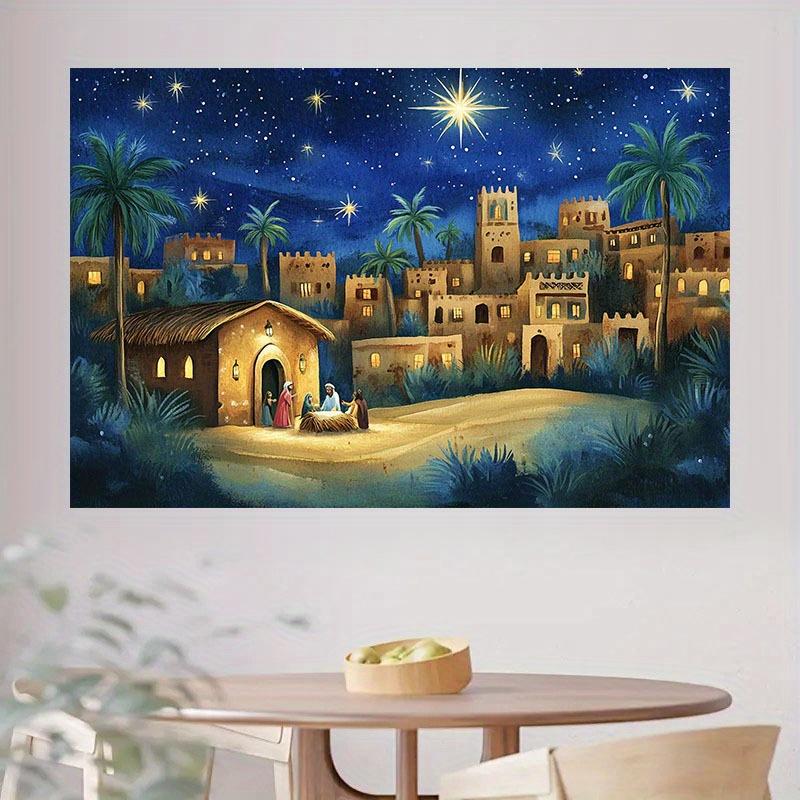 2D Background "Under the Starry Sky of Bethlehem: A Scene Background That Adds Mystery and Warmth To Your Festival Gathering