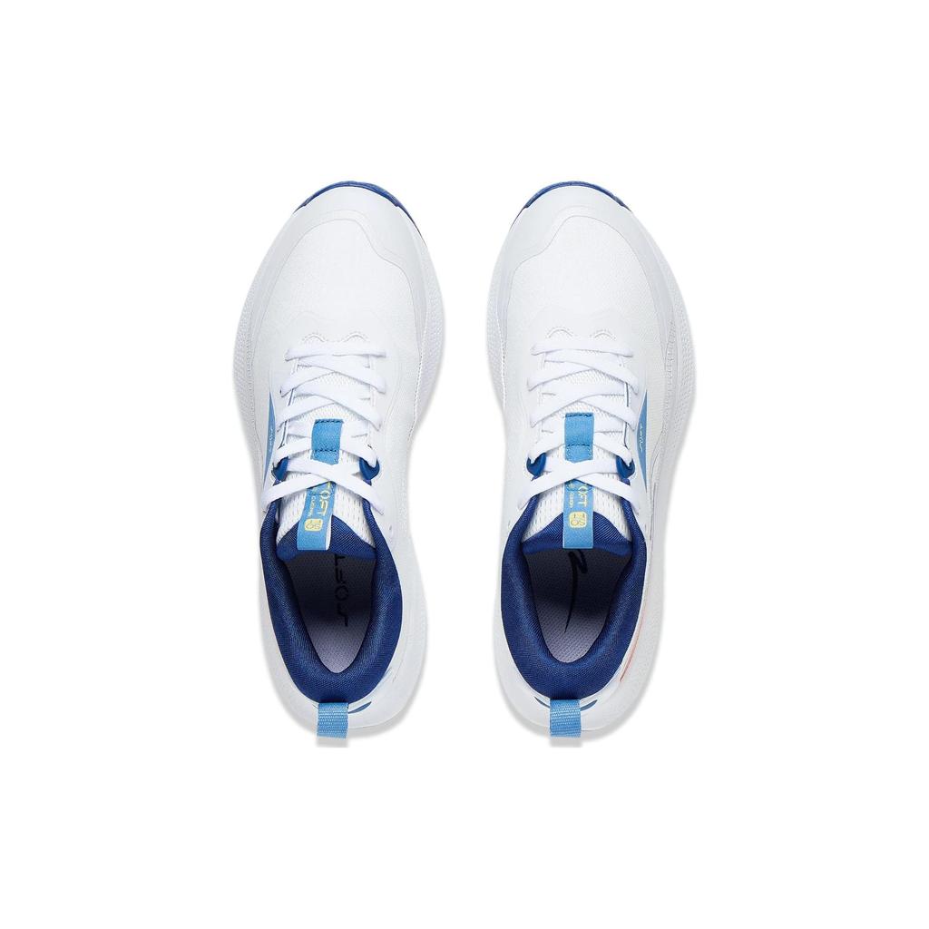 Li Ning SOFT ELEMENT Comfortable Cushioning Breathable Low top Casual Shoes Men's Standard White AGLT179-3