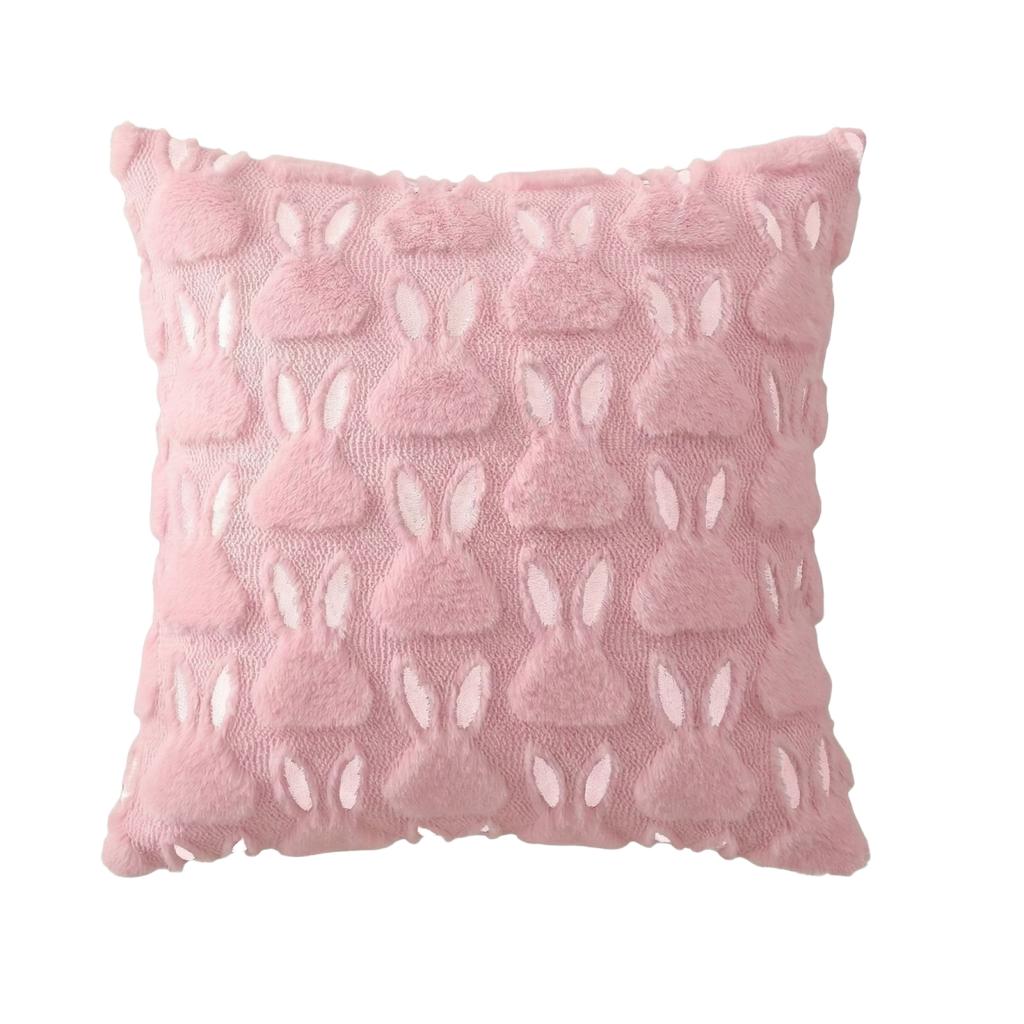 45x45cm Easter Rabbit Pillowcase Cozy Sofa Cushion Cover Office Backrest Lumbar Pillow Cover For Stylish Home Bedroom Decor