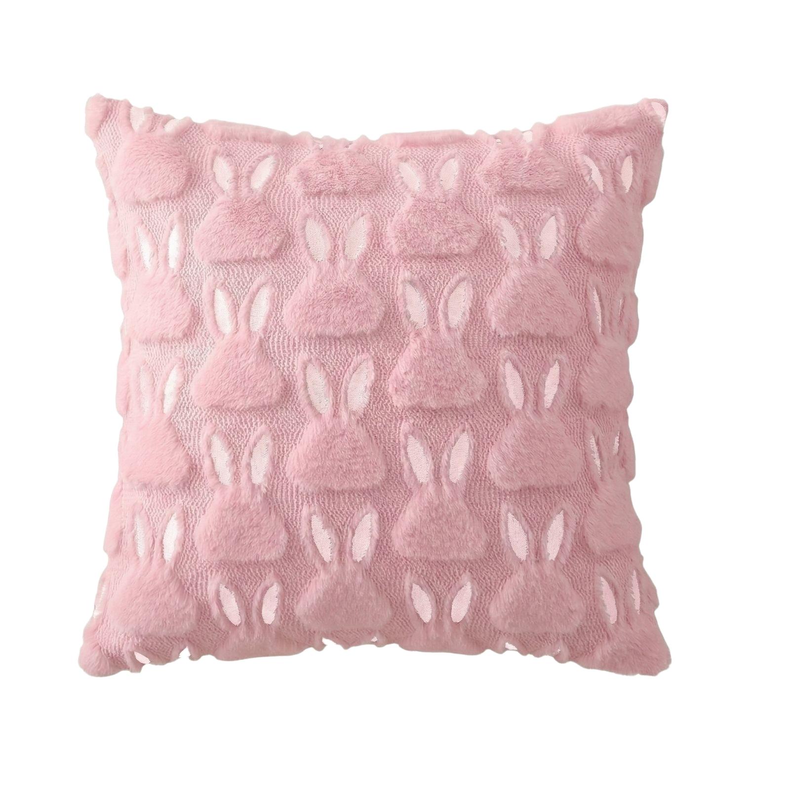

45x45cm Easter Rabbit Pillowcase Cozy Sofa Cushion Cover Office Backrest Lumbar Pillow Cover For Stylish Home Bedroom Decor 45x45cm