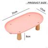 Cat Bowl Holder, Elevated Feeding Stand, Food with Wooden Legs, Easy to Clean, Non-slip, for