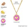 Geometric Irregular Colorful Enamel Pendant Necklace for Women Stainless Steel Heart Moon Star Charm Necklace Dainty Jewelry