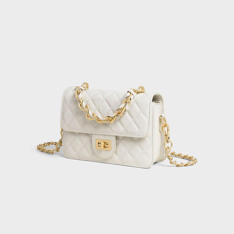 Womens 2026 Genuine Leather Crossbody Bag Small Square Chain Shoulder Street Chic