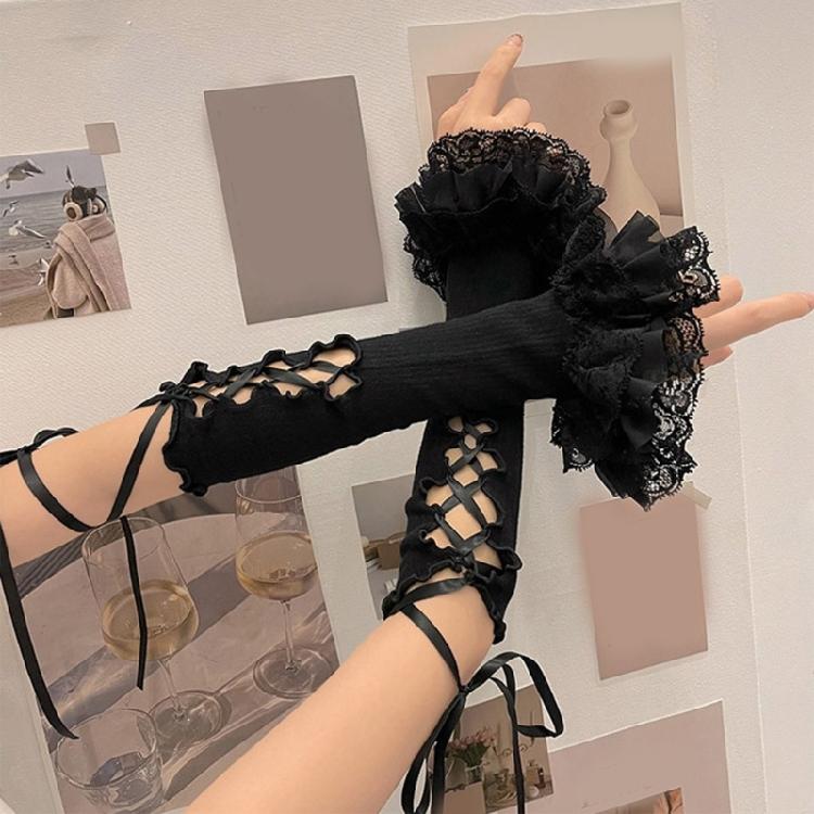 Stylish Arm Sleeves With Lace Design For Dance Parties And Daily Fashion Statement Dressingup Accessories Armcovers
