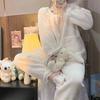 Women's Velvet Princess-Style Pajama Set: Warm Long Sleeve Winter Loungwear
