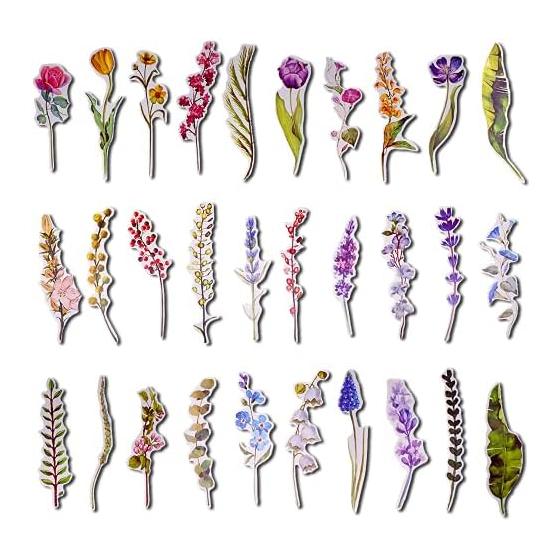 Bookmark Cute Beautiful High Quality Paper (30 Flowers)