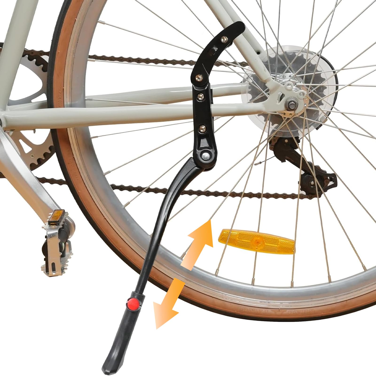 

CYFIE Bicycle Kickstand Adjustable Length Compatible with inches 700C Side Stand Bike Aluminum Alloy Two Point Fixation Suitable for Road Bikes Easy чёрный