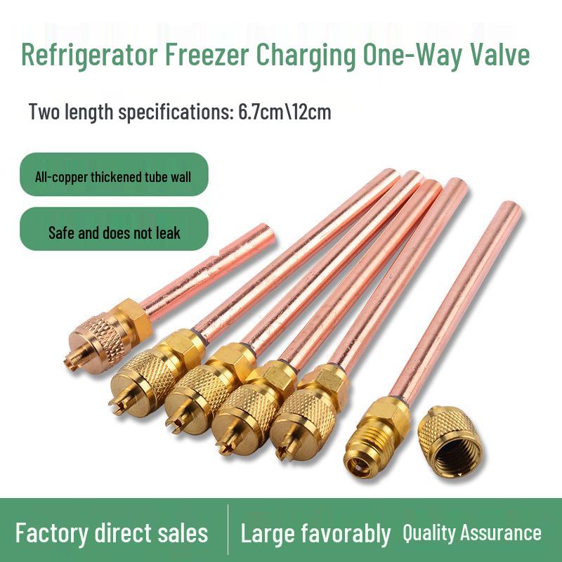 

Pure Copper Refrigerant Valve: One-Way, Inspection Port, Thick Nozzle for Adding Freon One-Way Valve (Short)