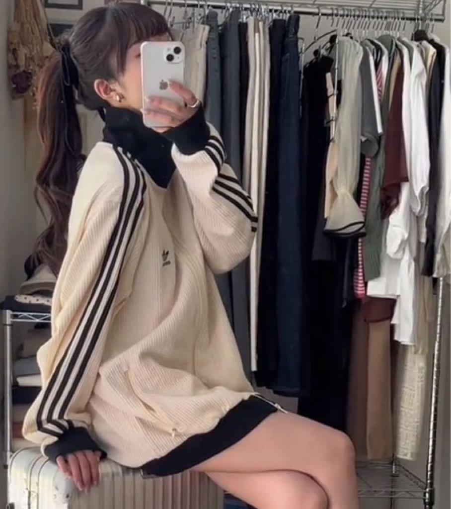 [USED] Authentic XL adidas Adicolor Embroidered Track Top in Waffle