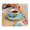 Yongfengyuan Madam Porzellan Westsee Blau 150ml Tasse und Untertasse Set