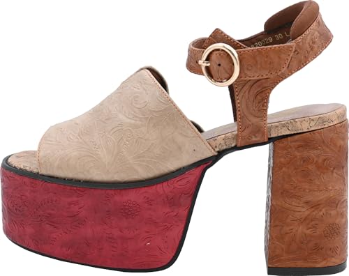 Yosuke Women's Beige Combination Sandals, Size 2820029, Sizes 22.0cm-22.5cm