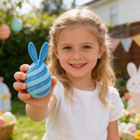 Kaninäggsprydnader 3D-printade Stresslindrande Leksaker för Påskkorgsfyllning Plast Sensoriska Kaninägg Barn Påskfest Favorer