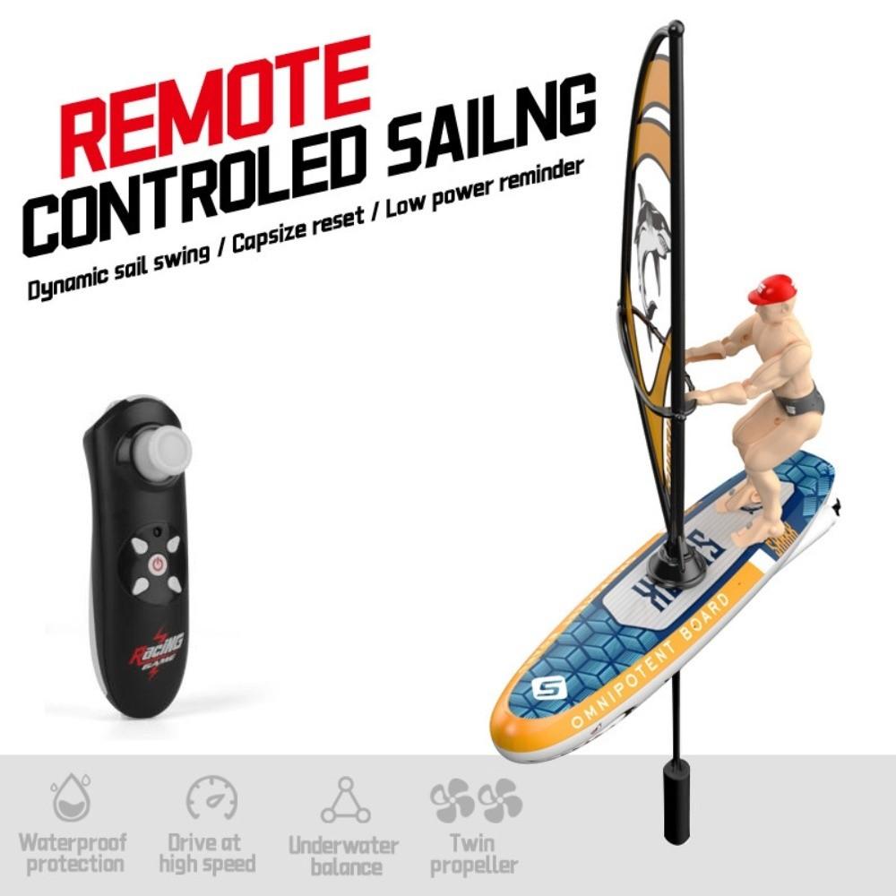 Low Speed RC Boat Toy Waterproof Electric Toy Boat Sailing Sailboat Toy Competition