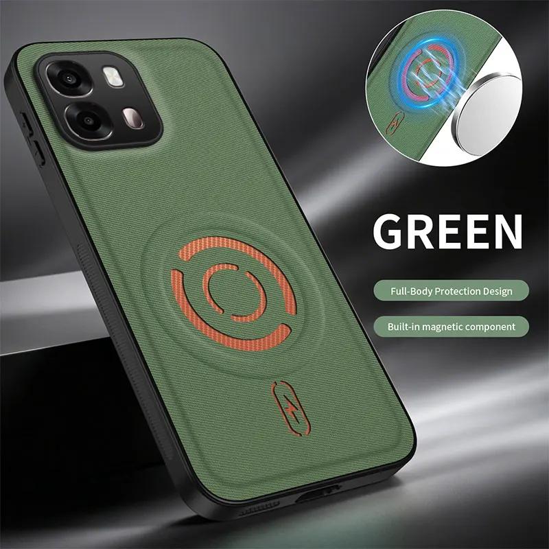 Pour OPPO Reno 16 Pro 16F Coque Simple Magnétique Adhésive Cuir Texturé Housse Protection Contre les Chutes Douce pour la Peau Pour OPPO A6 X Funda