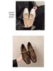Women's French Retro Square-Toe Mary Janes - Spring Fashion Chain Chunky Heel Low-Cut Leather Shoes