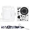 Fenmic Instant Camera Clear Case for Fujifilm Instax Mini 12, with Film Pocket, Photo Clip, Stickers, and Adjustable Shoulder Strap (Set of 2)