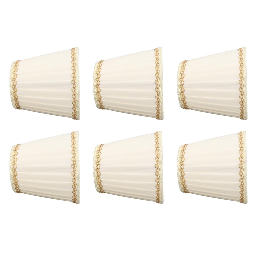 6PCS Set Small Lamp Shade Modern Style Cloth Clip On Bulb Chandelier Lamp Shade for Table Wall